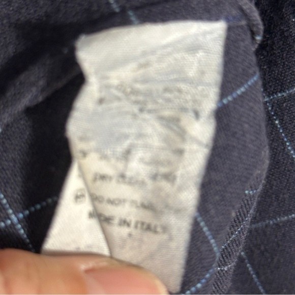 Paul Stuart Cooper button down long sleeve shirt, sz. L, dk. blue, windowpane - Picture 8 of 9